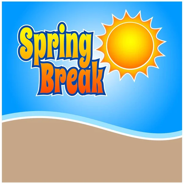 Spring Break Achtergrond Een Cartoon Illustratie Van Een Voorjaarsvakantie Achtergrond — Stockvector