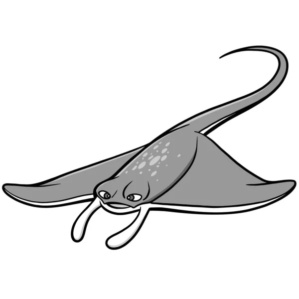 Stingray Een Cartoon Illustratie Van Een Stingray Mascotte — Stockvector