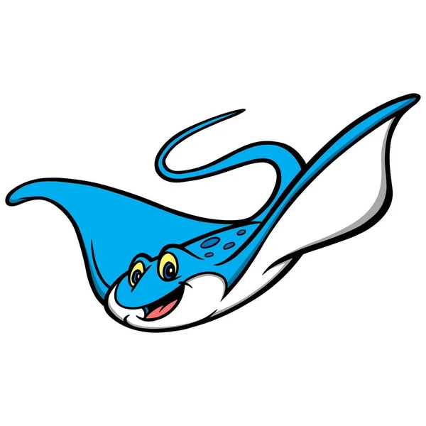 Stingray Una Ilustración Dibujos Animados Una Mascota Stingray — Vector de stock