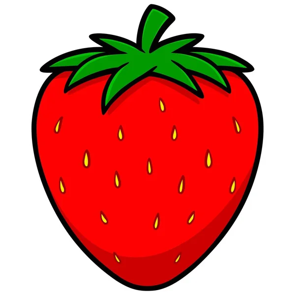 Fraise Une Illustration Dessin Animé Jardin Fraise Fraîche — Image vectorielle