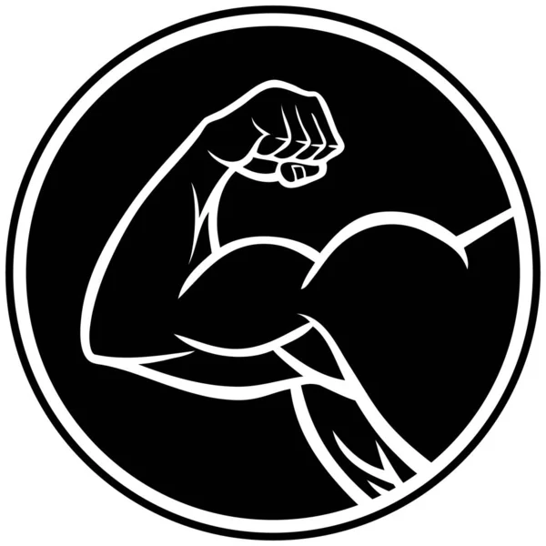 Strong Arm Icon Une Illustration Dessin Animé Une Icône Strongman — Image vectorielle