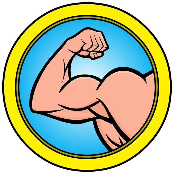 Icono Strongman Una Ilustración Dibujos Animados Icono Strongman — Vector de stock