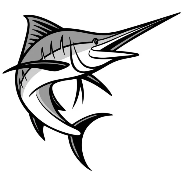 Swordfish Cartoon Illustration Swordfish — Stock Vector