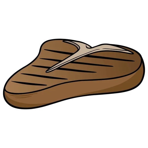 Tボーンステーキ 焼きTボーンステーキの漫画イラスト — ストックベクタ