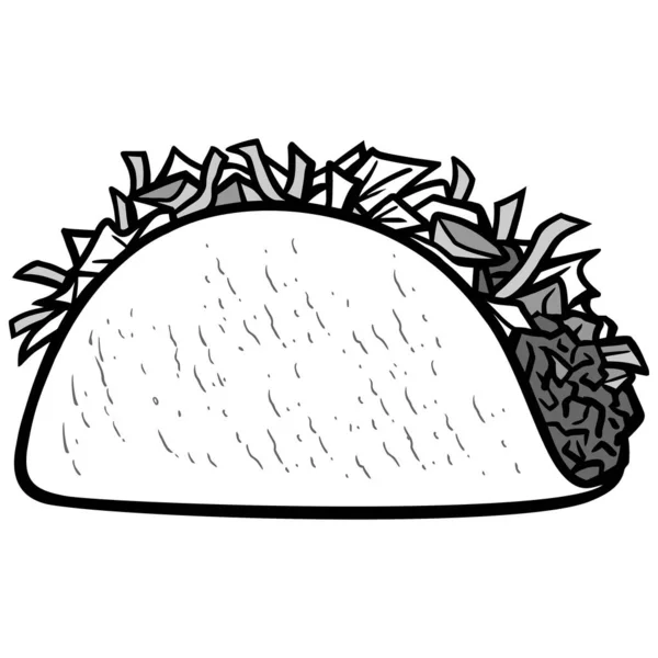 Taco Ilustrasi Kartun Dari Taco - Stok Vektor