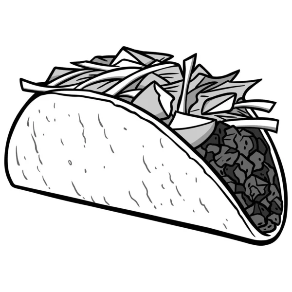 Taco Ilustrasi Kartun Dari Taco - Stok Vektor