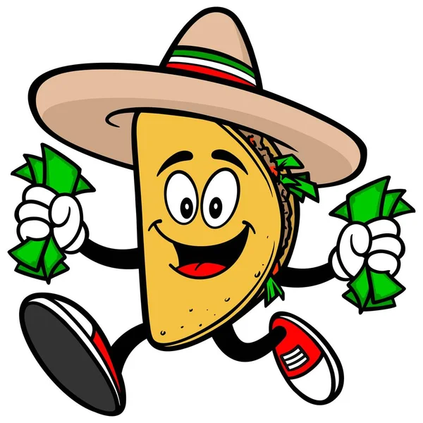 Taco Mascot Ilustrasi Kartun Dari Maskot Taco - Stok Vektor