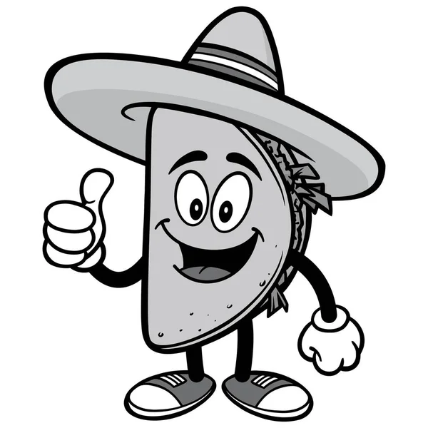 Taco Mascot Piirretty Kuva Taco Maskotista — vektorikuva