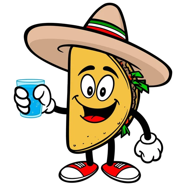 Taco Mascot Ilustrasi Kartun Dari Maskot Taco - Stok Vektor