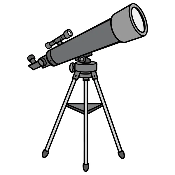 Telescope Tecknad Illustration Astronom Teleskop — Stock vektor