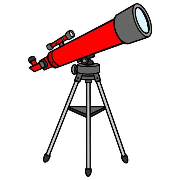 Telescopio Illustrazione Cartoni Animati Telescopio Astronomico — Vettoriale Stock