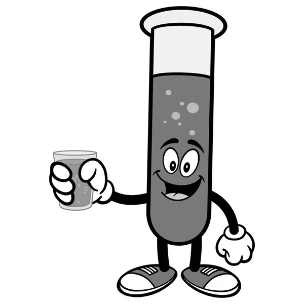 Une Bande Dessinée Illustration Une Mascotte Laboratoire Test Tube — Image vectorielle