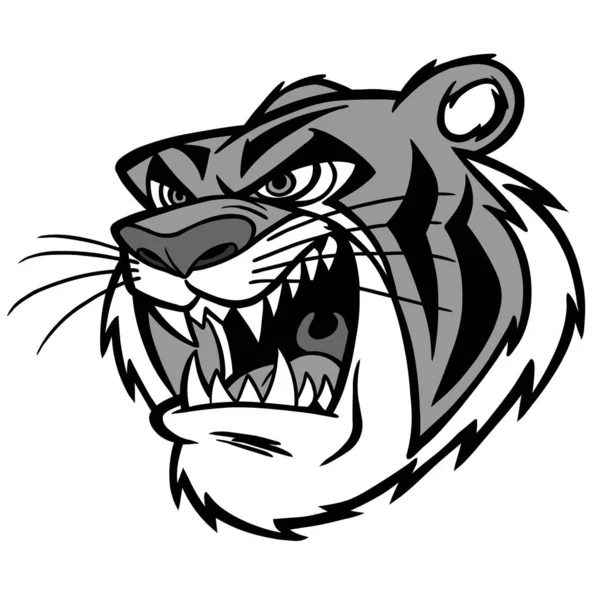 Tiger Mascot Uma Ilustração Dos Desenhos Animados Uma Mascote Tigre — Vetor de Stock