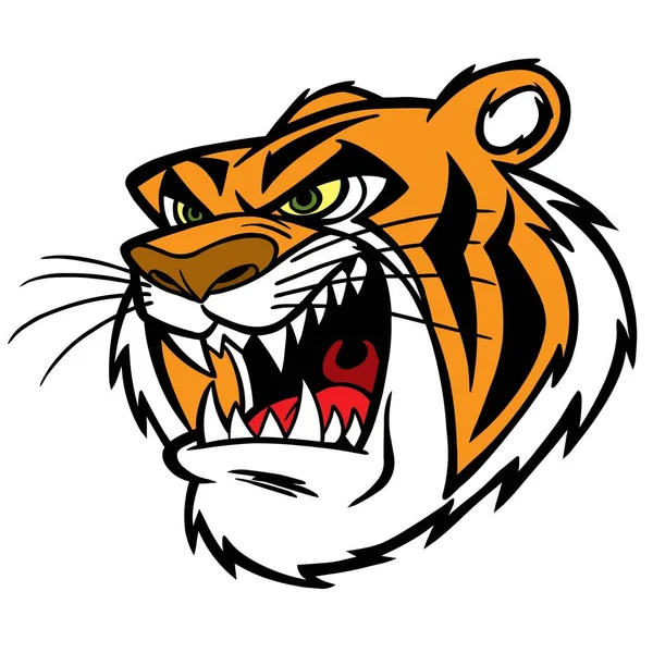 Tiger Mascot Ilustracja Kreskówki Tygrysa Maskotka — Wektor stockowy