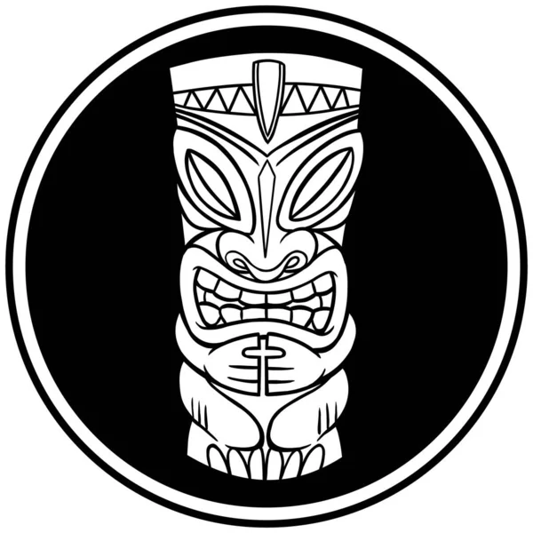 Tiki Icon Tecknad Illustration Tiki Staty Ikon — Stock vektor