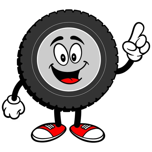 Tire Mascot Cartoon Illustration Tire Mascot — Stock Vector