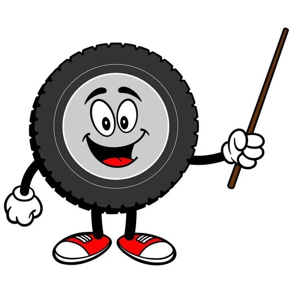Mascota Neumático Una Ilustración Dibujos Animados Una Mascota Neumático — Vector de stock