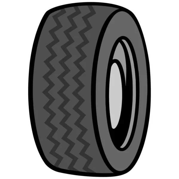 Tire Cartoon Illustration Tire — Stock Vector