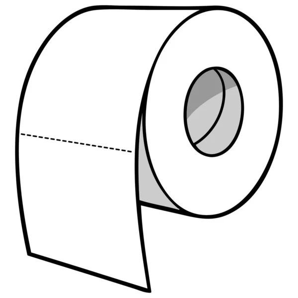 Papier Een Cartoon Illustratie Van Een Roll Van Papier — Stockvector