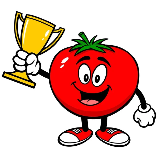 Tomaat Mascotte Een Cartoon Illustratie Van Een Tomaat Mascotte — Stockvector