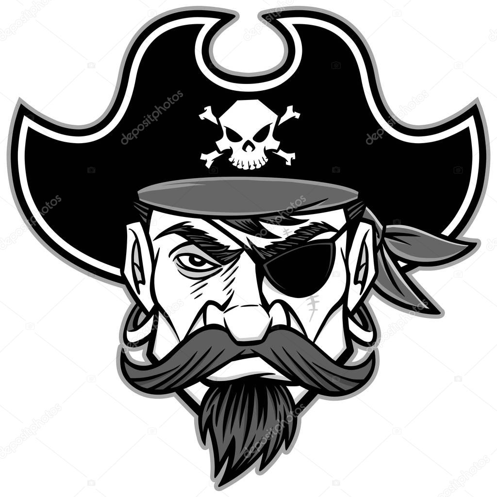 Pirate Mascot Illustration - A cartoon illustration of a Pirate Mascot.