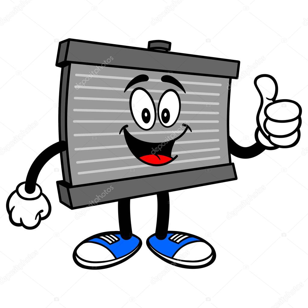 Radiator Mascot with Thumbs Up - A cartoon illustration of a Radiator Mascot.