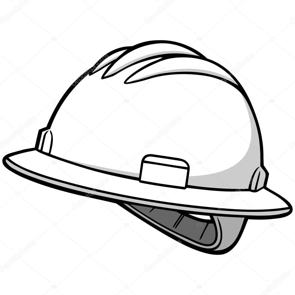 Roughneck Hard Hat Illustration - A cartoon illustration of a Roughneck Hard Hat.