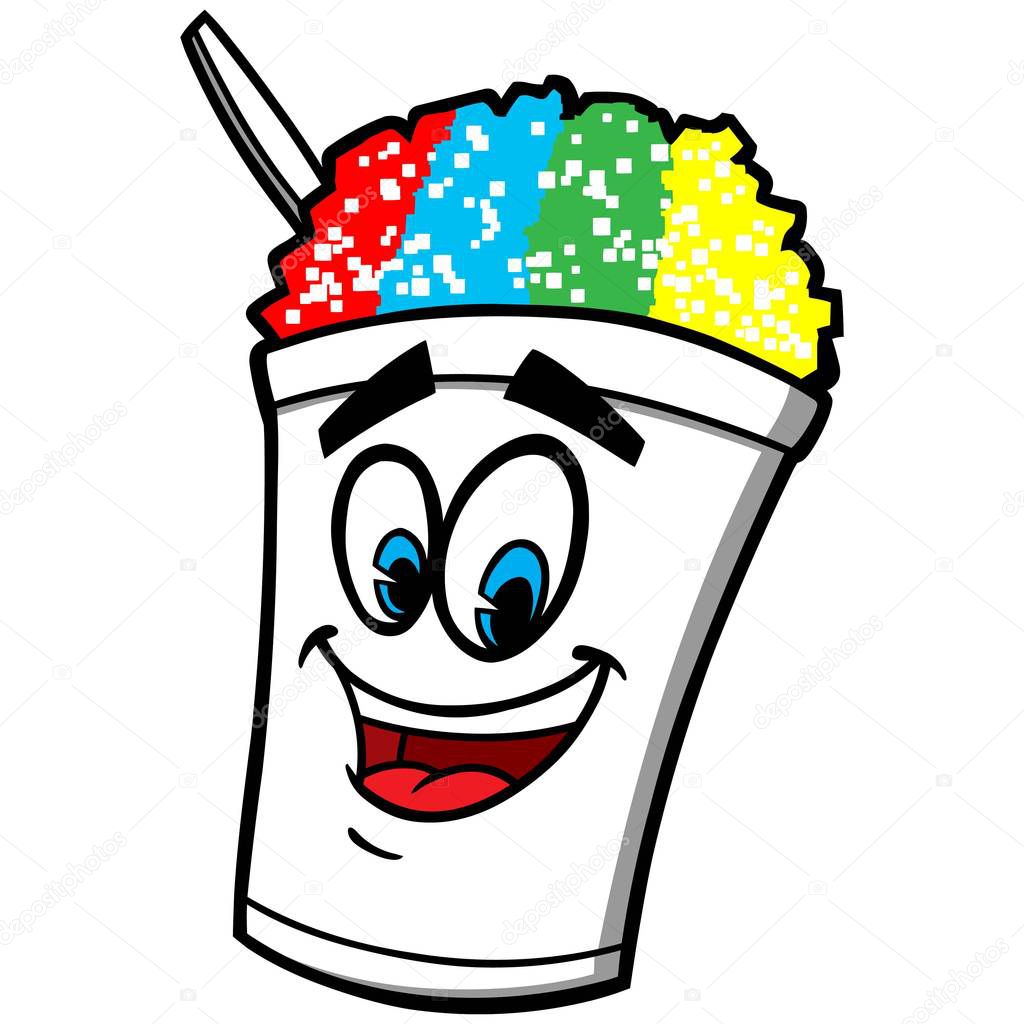 Shaved Ice Cartoon - A cartoon illustration of a Shaved Ice Mascot.