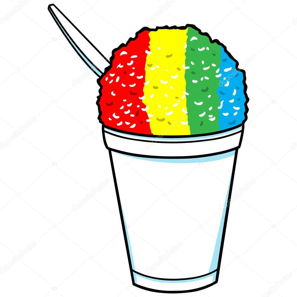 Shaved Ice - A cartoon illustration of a Shaved Ice.