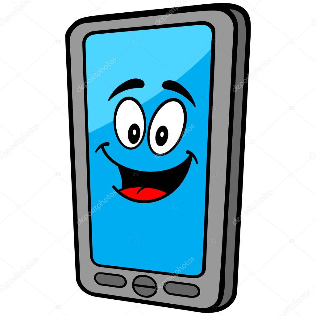Smartphone Mascot - A cartoon illustration of a Smartphone Mascot.