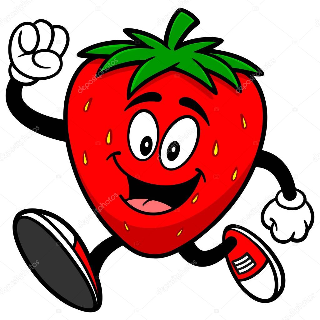 Strawberry Mascot - A cartoon illustration of a Strawberry mascot.