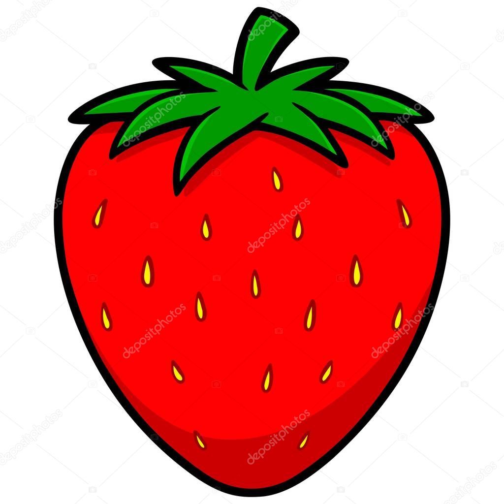 Strawberry - A cartoon illustration of a garden fresh Strawberry.