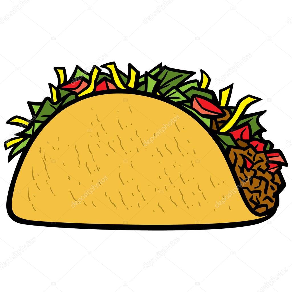 Taco - A cartoon illustration of a Taco.