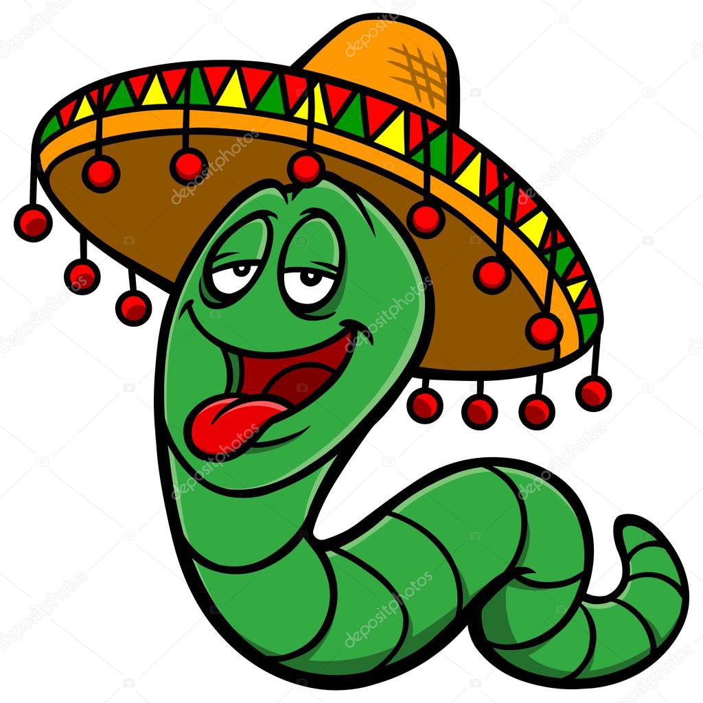 Tequila Worm - A cartoon illustration of a Tequila Worm.