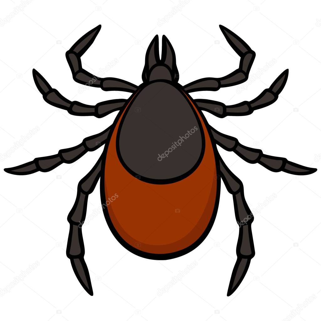 Tick - A cartoon illustration of a Tick.