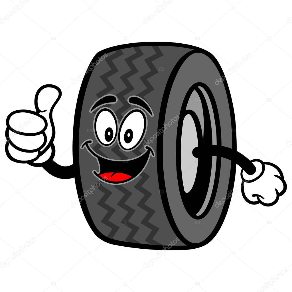 Tire Mascot - A cartoon illustration of a Tire mascot.