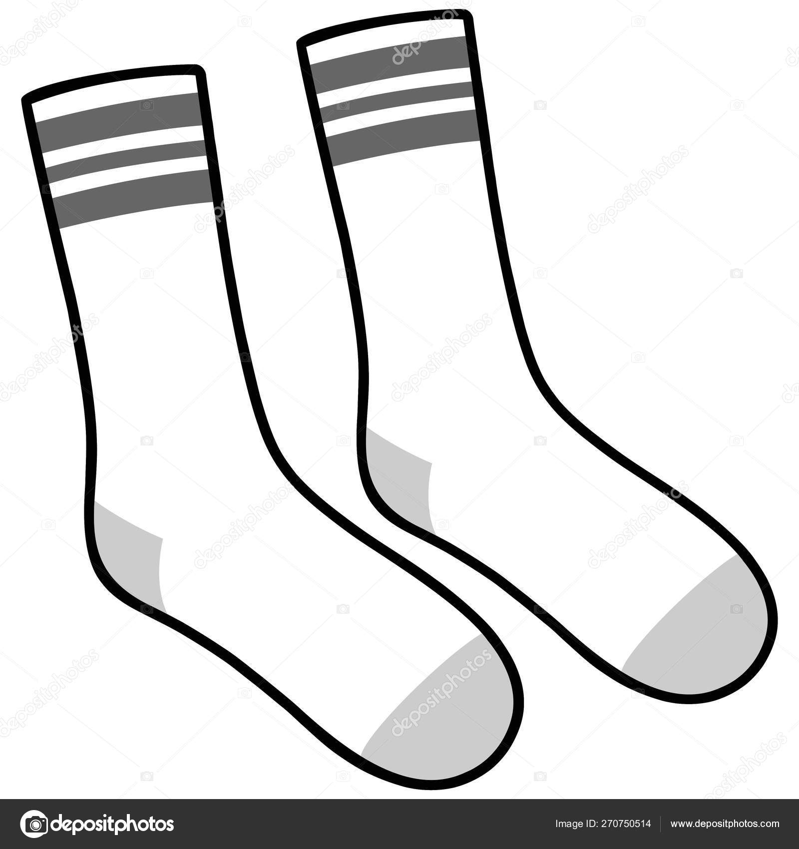 Socks Cartoon Illustration Pair Tube Socks Stock Vector Image by  ©larryrains #270750514