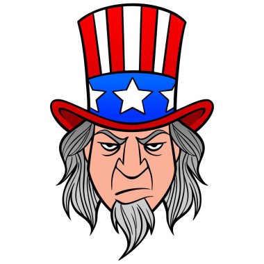 Amca Sam - Amca Sam bir karikatür illüstrasyon.
