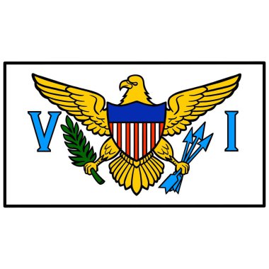 ABD Virgin Island Bayrak - ABD Virgin Island Bayrağı bir karikatür illüstrasyon.