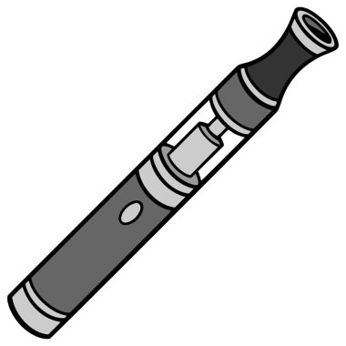 Vape Pen - Bir Vape Kalem bir karikatür illüstrasyon.