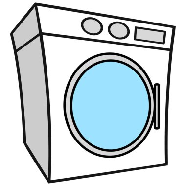 Çamaşır Makinesi - Çamaşır Makinesi bir karikatür illüstrasyon.