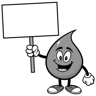 Su Damla Maskotu - Su Damlacık maskotu bir karikatür illüstrasyon.