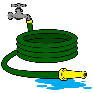 Water Hose - A cartoon illustration of a Water hose. clipart