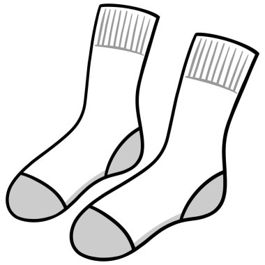 Socks - A vector illustration of White Socks. clipart
