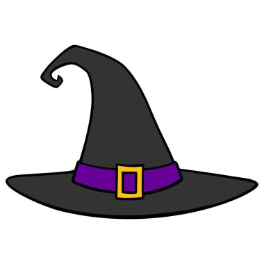Witch Hat - bir kostüm partisi için bir Halloween Witch Hat bir vektör karikatür illüstrasyon.