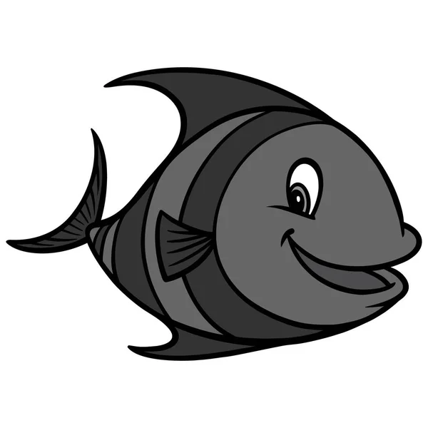 Tropikalna Ryba Ilustracja Kreskówki Tropikalnej Ryby — Wektor stockowy