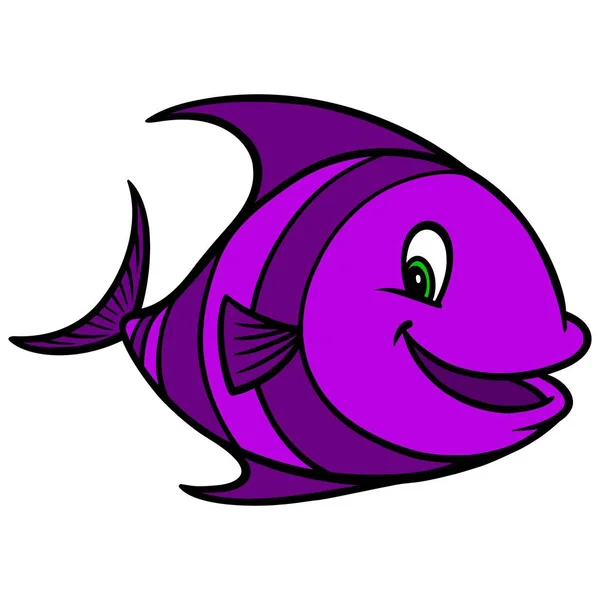 Tropische Vissen Een Cartoon Illustratie Van Een Tropische Vis — Stockvector