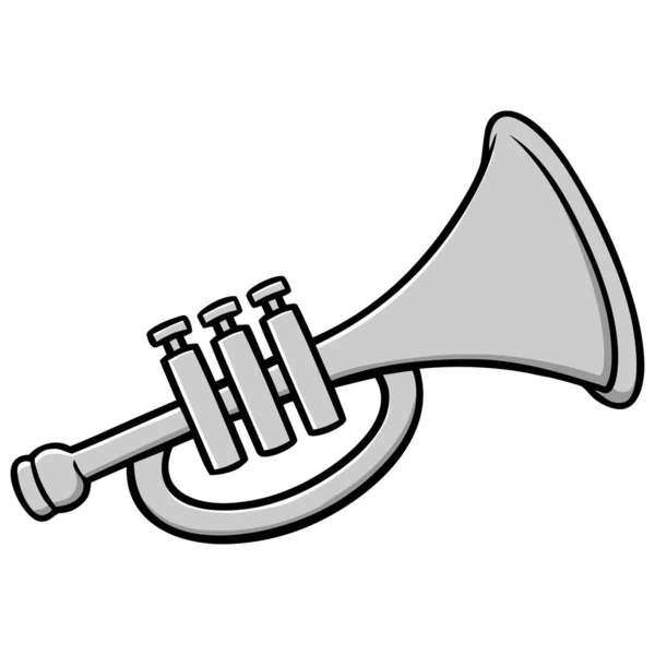 Trumpet Tecknad Illustration Jazz Trumpet — Stock vektor