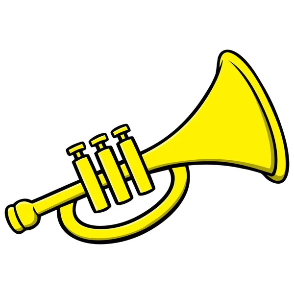Trumpet Tecknad Illustration Jazz Trumpet — Stock vektor
