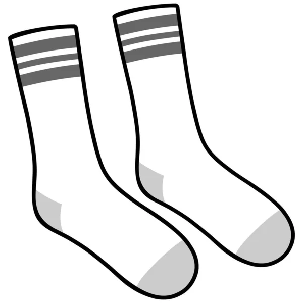 Socks Kreslený Obrázek Dvojice Trubních Ponožek — Stockový vektor